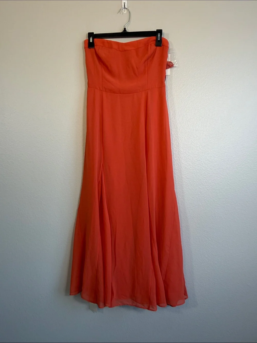 NWT Abercrombie & Fitch Camille Strapless Godet Maxi Dress in Orange - S